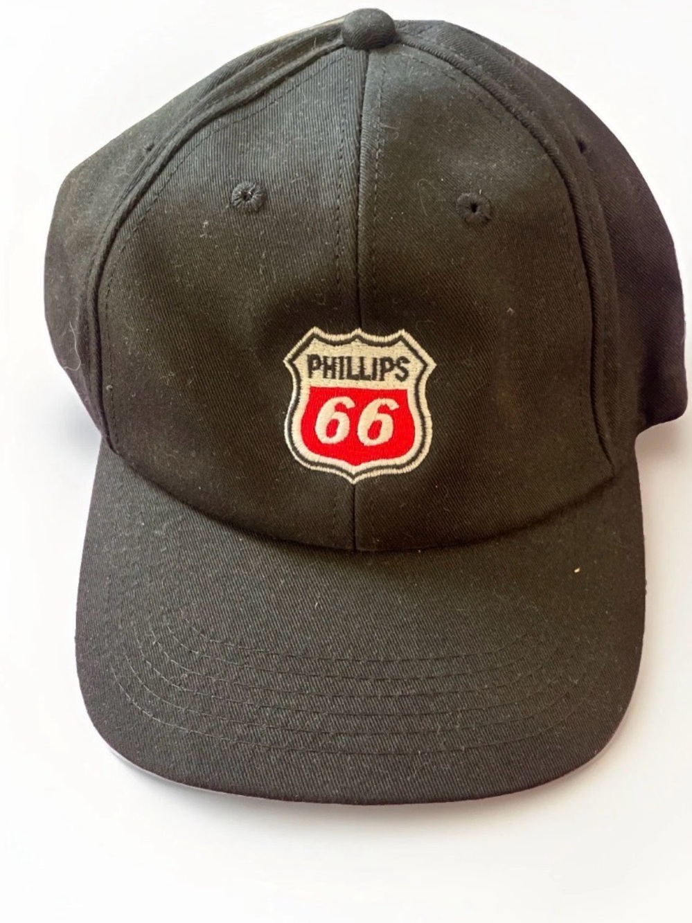 Vintage Phillips 66 Black Baseball Cap Hat Legend Made in USA Adjustable